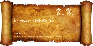 Kirner Urbán névjegykártya